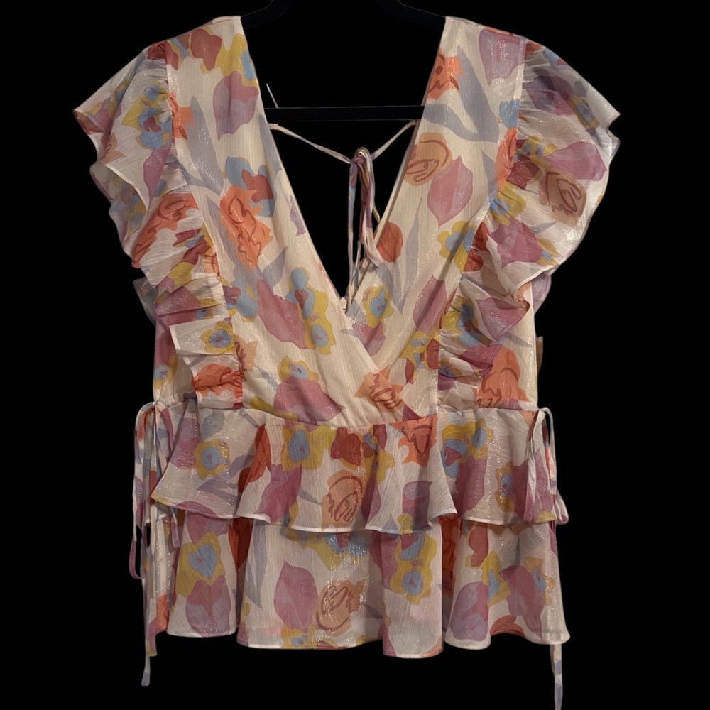 NWOT Ted Baker Rowyn Ruffle Top - Picture 8 of 11